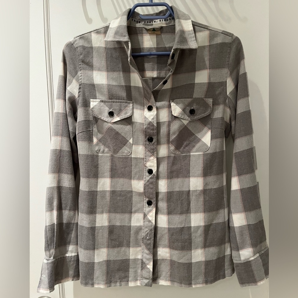 Gray and White Plaid Shirt women’s size small NWOT - never worn